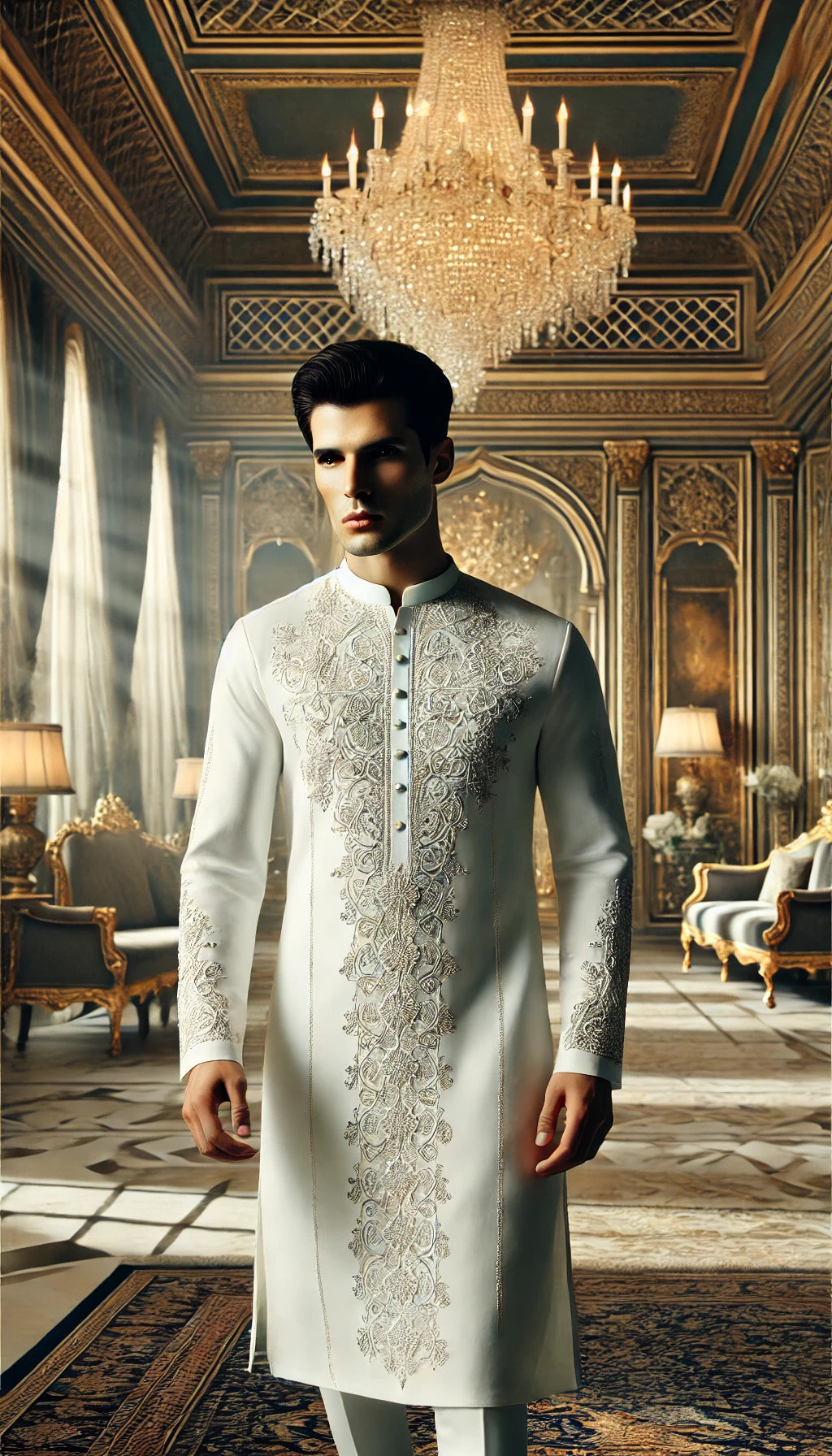 White Embroided Kurta - W202506